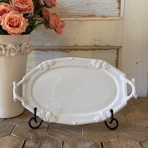 Beautiful Vintage RED CLIFF Ironstone Grape Oblong TrayPlatter,12.5”, White